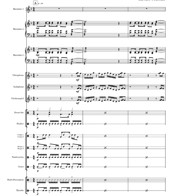 非洲 打击乐合奏 蒂姆官方原版 总谱+分谱 有试听