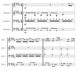 标价非售价 非洲 马林巴四重奏 迈克尔官方原版 总谱+分谱 有试听-云音圈