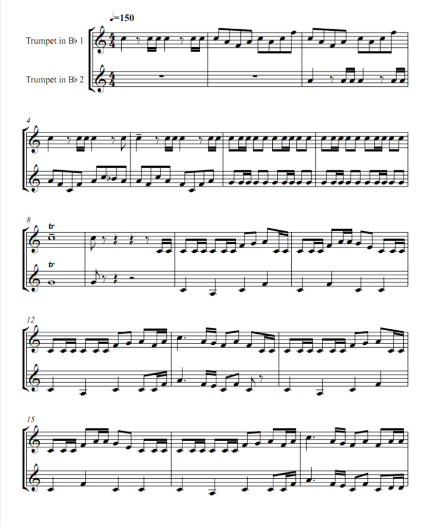 威廉退尔序曲William Tell Overture罗西尼 小号二重奏总谱+分谱  有试听  自动发货