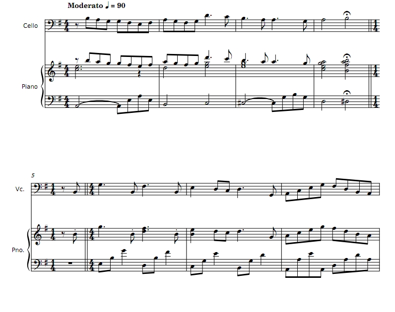 A Town With An Ocean View 大提琴钢琴 总谱+分谱  有试听 自动发货