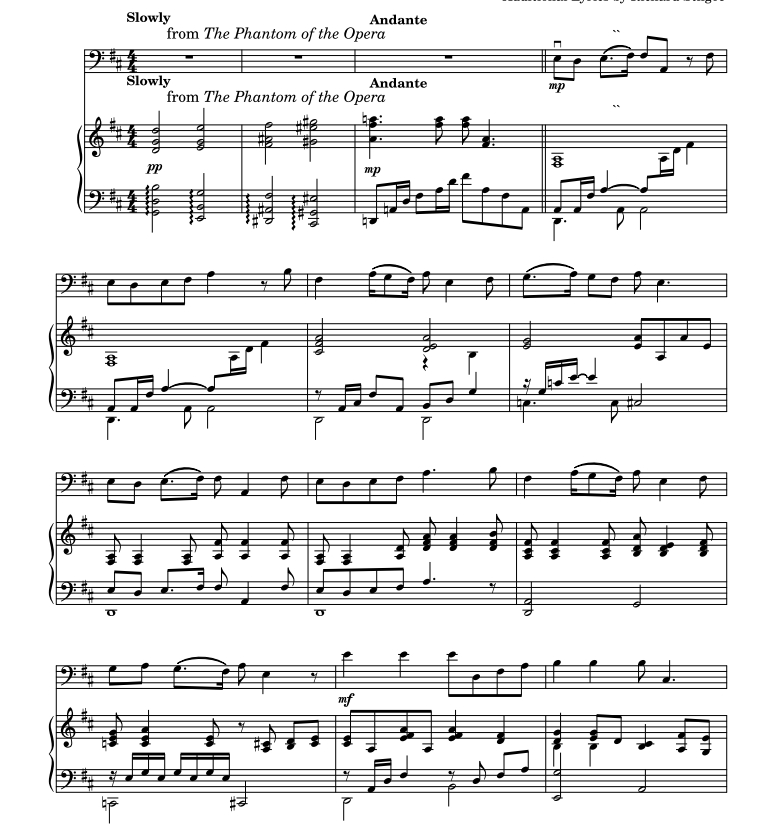 All I Ask Of You 大提琴钢琴总谱 有试听 自动发货