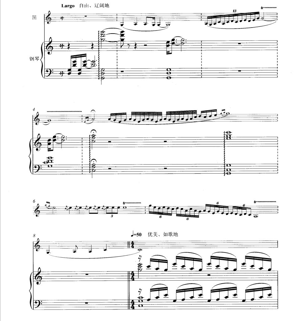 春潮  竹笛钢琴谱 有试听  自动发货