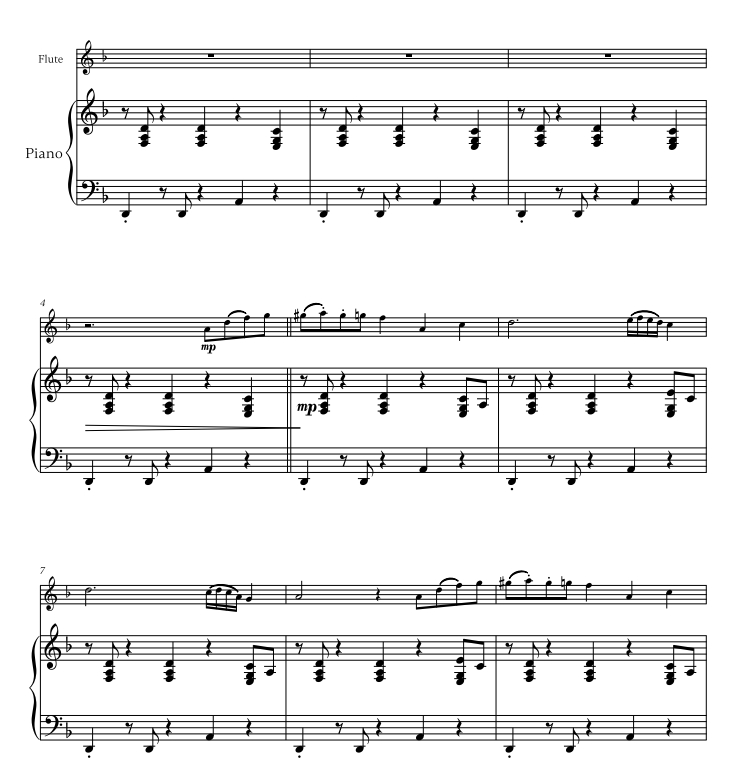 Take Five 长笛钢琴 卡登扎官方原版 总谱+分谱 有试听 自动发货