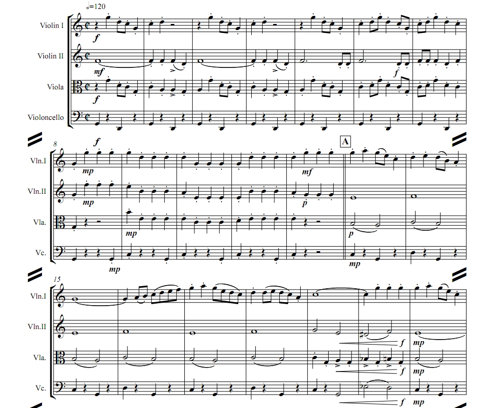 雪橇行 sleigh ride 弦乐四重奏 肯尼斯官方原版 总谱+分谱  有试听  自动发货