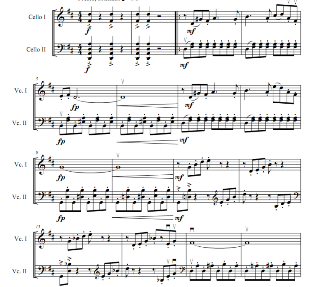 双人舞 Pas de deux 大提琴二重奏 杰森官方原版 总谱+分谱  有试听  自动发货