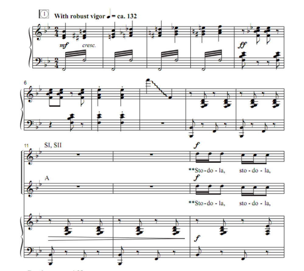 商品为SSA三声部合唱线谱  Stodola Pumpa  韦斯顿版  自动发货