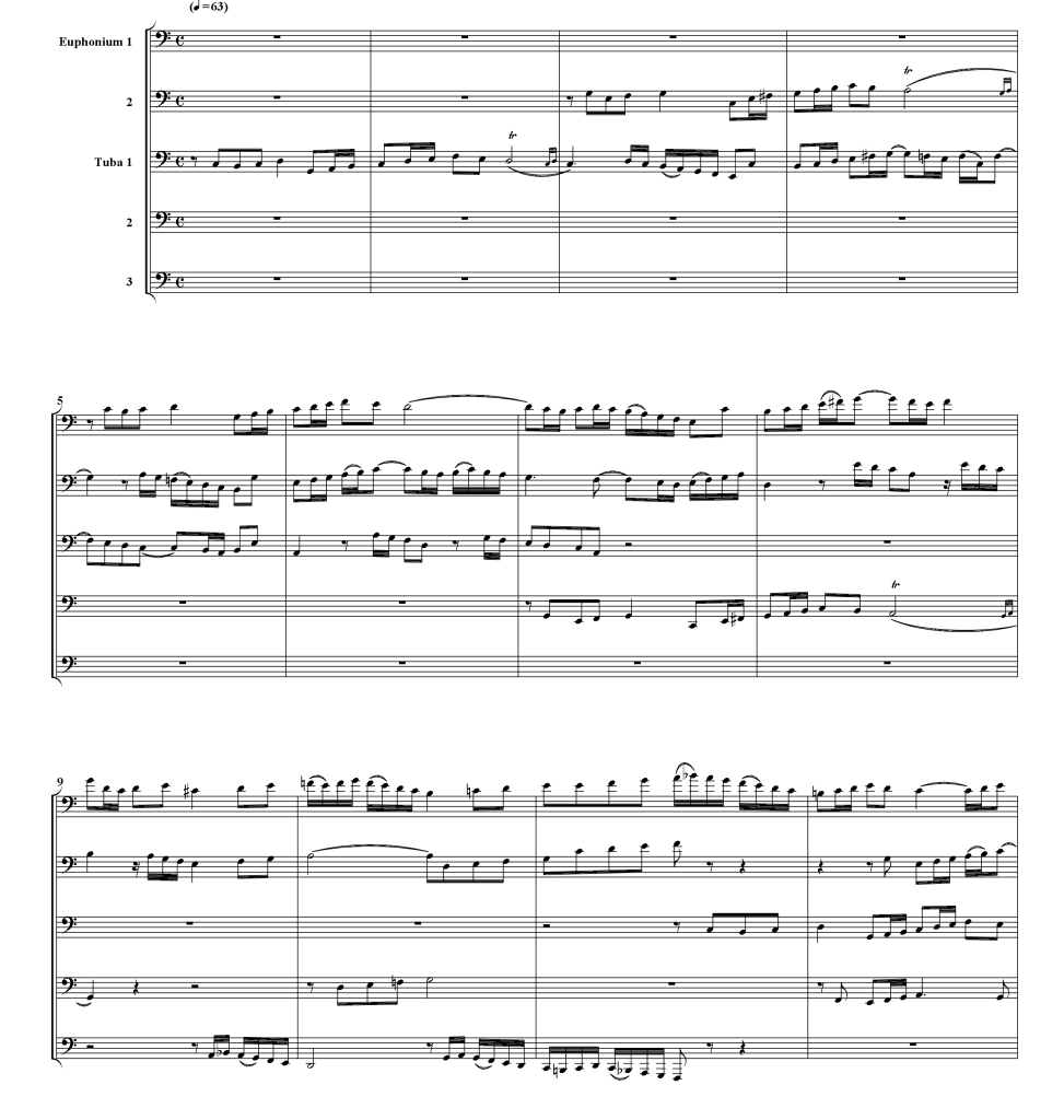 巴赫 平均律第一卷第 23 首赋格 大号五重奏 理查德官方原版 总谱+分谱  有试听  自动发货