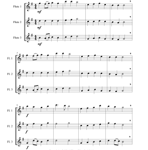 昔日众人满怀喜悦 长笛三重奏 琳内特官方原版 总谱+分谱  有试听  自动发货-云音圈