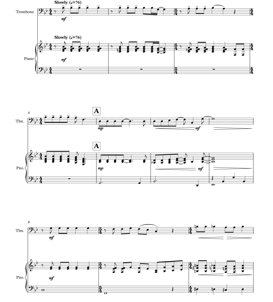 波西米亚狂想曲 长号与钢琴 哈里官方原版 总谱+分谱  有试听  自动发货