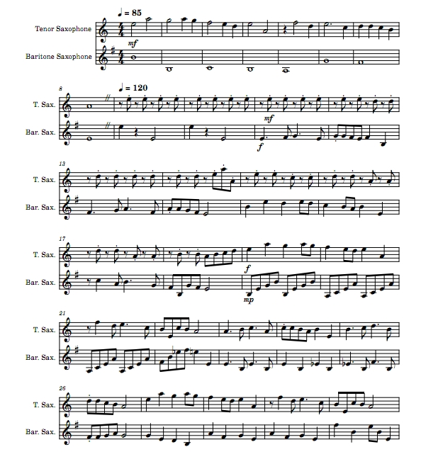 喀秋莎 萨克斯二重奏 总谱+分谱 有试听 自动发货