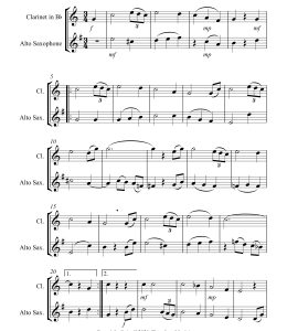 奇异恩典 单簧管中音萨克斯 伯恩德雷特官方原版 总谱+分谱  有试听  自动发货-云音圈