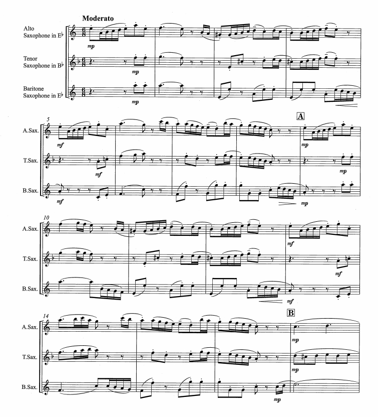 报春花 Primula 萨克斯三重奏 加藤大輝官方原版 总谱+分谱 有试听 自动发货