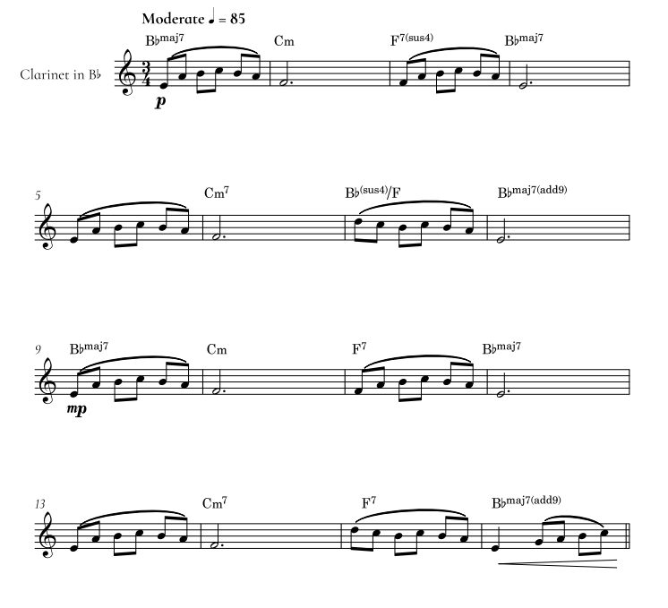 爱乐之城 Mia Sebastian's Theme 单簧管独奏 阿松桑官方原版 有试听 自动发货