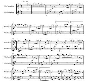 致爱丽丝 中音萨克斯二重奏 大卫官方原版 总谱+分谱  有试听  自动发货-云音圈