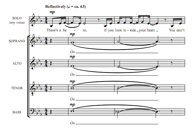 英雄 hero 四声部SATB合唱线谱 亚伦詹森版 有试听 自动发货