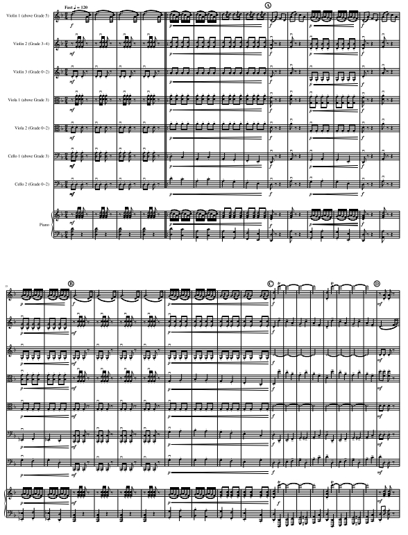 赛马 弦乐合奏+钢琴 官方原版 总谱+分谱 有试听 自动发货