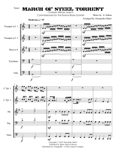 钢铁洪流进行曲 铜管五重奏 马克里官方原版 总谱+分谱 有试听 自动发货-云音圈
