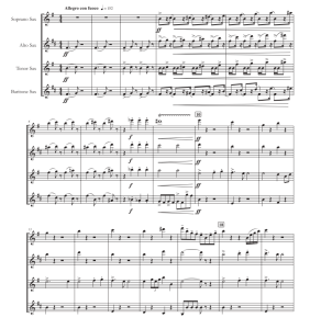 自新大陆交响曲第九号终曲 SATB萨克斯四重奏 迭戈官方原版 总谱+分谱  有试听  自动发货-云音圈
