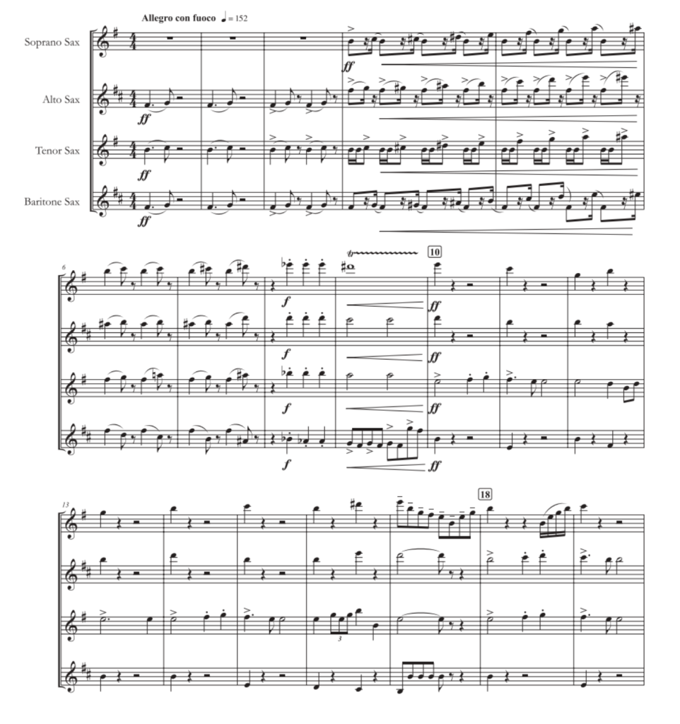 自新大陆交响曲第九号终曲 SATB萨克斯四重奏 迭戈官方原版 总谱+分谱  有试听  自动发货