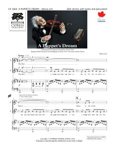 商品为木SSA三声部合唱线谱  木偶人之梦 A Puppet's Dream  有试听  自动发货-云音圈
