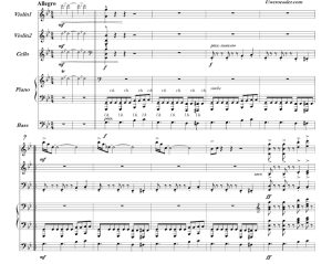 碟中谍 1965 版片尾主题曲 弦乐四重奏+钢琴 乌韦官方原版 总谱+分谱  有试听  自动发货-云音圈