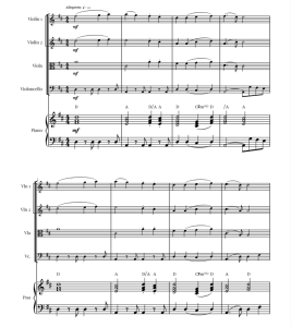 欢乐颂（贝多芬第九交响曲主题） 格劳科官方原版 弦乐四重奏+钢琴 总谱+分谱  有试听  自动发货-云音圈